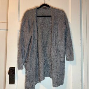 &Merci Boutique Cozy Gray long Women's Sweater with Pockets